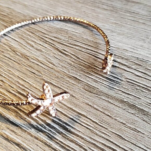 Rose Gold Starfish Cuff Bracelet - Picture 4 of 5